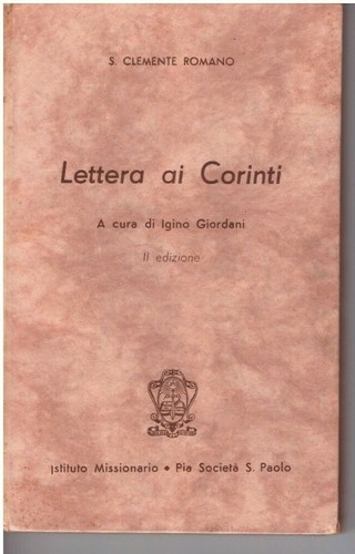 Lettera corinti clemente - lettera, ai