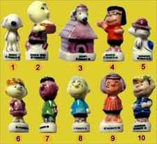 1996 SNOOPY ET LES PEANUTS FEVE PORCELAINE 3D au choix
