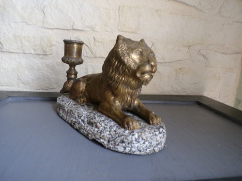 Encrier bougeoir bronze - encrier/bougeoir,