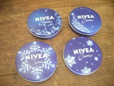 RARE très jolie série 4 Boites Nivea Collection illustrée " illuminations Noël "