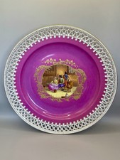 Assiette En porcelaine Ajourée Meissen Décor Galant