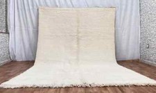 Tapis marocain, tapis berbère, tapis en laine crème, tapis fait main, blanc B...