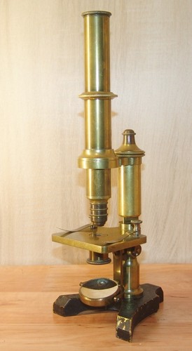 Rare antique brass - brass, microscope