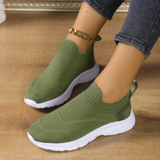 Baskets Sans Lacets Respirantes En Maille Tricotée Chaussures Chaussettes Sport