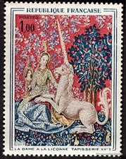 DAME LICORNE TAPISSERIE  FRANCE - Yvert 1425 -   -Timbre  neuf** MNH