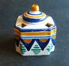 PETIT ANCIEN ENCRIER EN FAIENCE PAR HENRI DELCOURT DESVRES BOULOGNE 1918-35