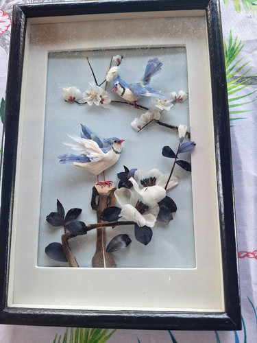 Tableau diorama chine oiseau - tableau,
