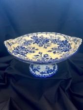 Coupe à fruit, Creil & Montereau, modèle  -T- Flora, roses tremières, rare, XIXe