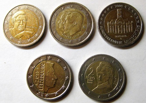 Lot pièces 2 euros - 5, de