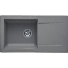 STRADOUR Evier à Encastrer EINNA 78x43,5 cm - 1 Bac, Vidage Manuel GRIS BETON 16