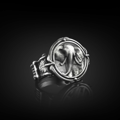 Bague chevalière homme - , en