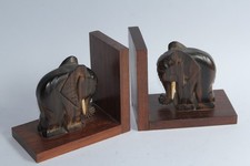 Serre-livres Éléphants bois