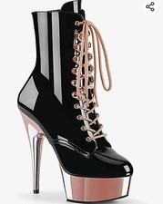 talons hauts neuf plateforme sexy rose et noire 15 cm 