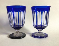 2 Verres à pied doublé bleu