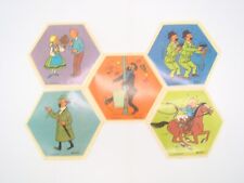 TINTIN - 1972 - LA VACHE QUI RIT - 6 AUTOCOLLANTS - LOMBARD/BELVISION - ANCIEN