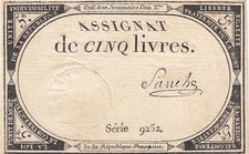 5 Livres - 10 Brumaire An II (31.10.1793) - Sign. Sanche - Série 9252