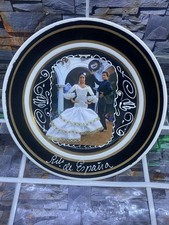   Assiette décorative Recuerdo de España – danse flamenca avec robe en tissu.