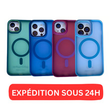 Coque pour iPhone 16 15 14 13 Pro/Plus Magnétique MagSafe Étuis Rigide Antichoc