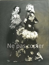 MODE 1973 NINA RICCI plumes d'autruches robes photo 23 X 18 cm