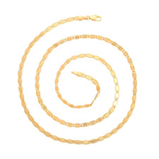 Chaîne de Cou - Femme - Maille Marine - Plate - 60 cm - Plaqué Or Jaune 750/1000