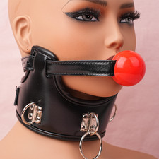Bâillon Collier Boule Gag Rouge Bouche Femmes Jouets Fétich Stimulateur Sexuels 