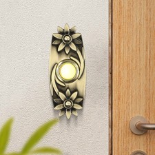 Bouton sonnette extérieure étanche en métal élégant design antique bronze