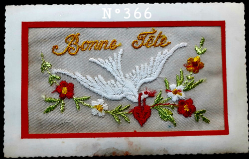 366 cpa postale brodée - -cpa,