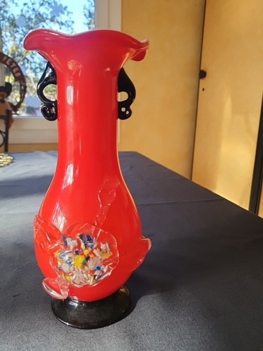 Vase rouge verre - vase,