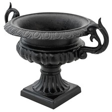Nostalgie amphore planteur pot de fleurs jeté noir de style antique de fer