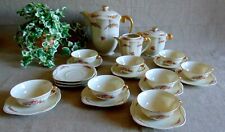 SERVICE A CAFE 8 TASSES, 11 SOUS TASSES FAIENCE LIMOGES RAYNAUD ART DECO 1930