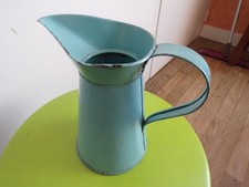 ANCIEN BROC EN TOLE EMAILLEE DE COULEUR BLEUE DINETTE