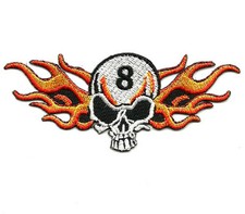 Patch skull flaming Biker