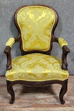 Fauteuil style Louis XV en acajou vers 1850 (c)