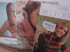 3 SUISSES. lot de 3 revues TRICOT CREATION des années 1970