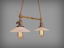 Industrial Lighting - Vintage Brass Pendant Lamp - Steampunk Lamp Pool Table 