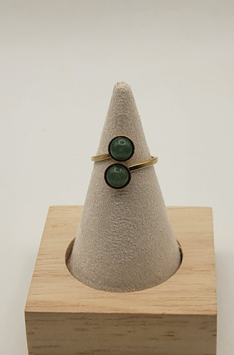 Bague dorée double - 💚,