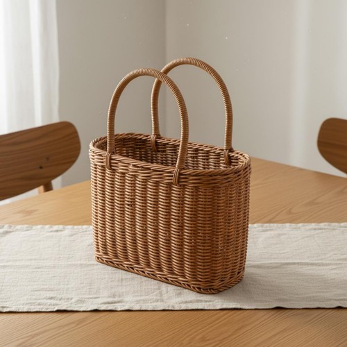 Panier tressé imitation - panier, rotin