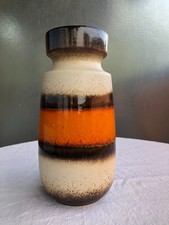 Vase céramique SCHEURICH West Germany N° 242-22 Fab 1970-Orange/Marron