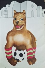 Affiche ancienne Cyrk - Danuta Zukowska - 1973 - Pologne - cirque football chien