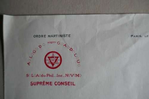 Lettre vierge ordre martiniste - lettre,