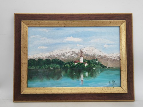 Tableau vintage huile - tableau, sur