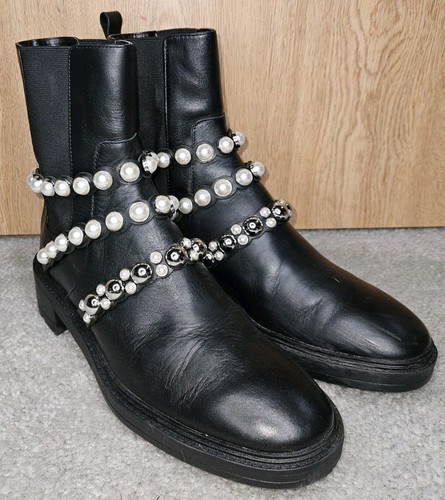 Zara pearl strap low heeled - strap,