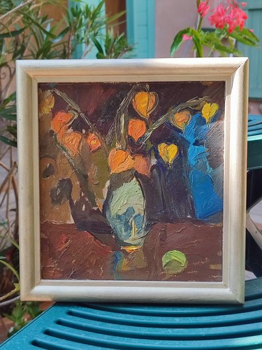 Ancien tableau russe carton - tableau, hs/carton