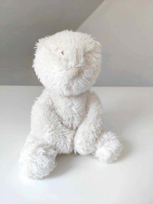 Peluche/Doudou Hochet Grelots Basile Et Lola Petit Ours Blanc 20cm - Moulin Roty