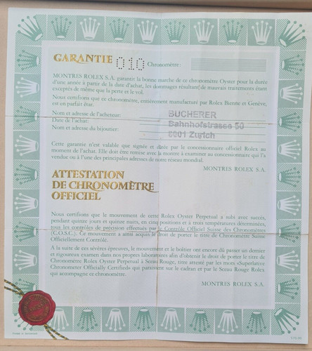 Rolex certificate blank - rolex,