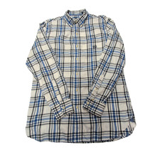 Chemise CHAPS blanche bleue noire à carreaux taille S #73e