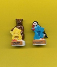 * 2 FEVES GEANTES BRILLANTES -  HORS SERIE -  ANIMAUX PROTEGES DE FRANCE    4cm