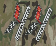 Corvette C-6 Performance Pièces Brodé Checker Drapeau Logo Repasser 5 " 2-PATCH