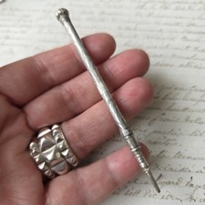 PORTE MINE STYLO CRAYON ARGENT Guilloché Ancien XIXè 