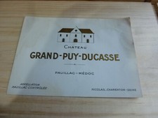 étiquette vin ancien chateau Grand Puy Ducasse Pauillac grand cru classé Nicolas